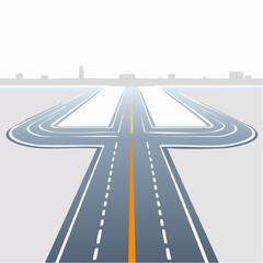 Naklejka premium Racing track road vector traffic marking line