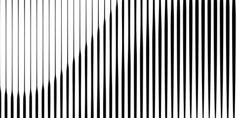 Obraz premium Abstract art geometric background with vertical lines. Optical illusion with waves and transition.