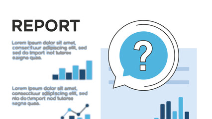Question Mark in Speech Bubble with Graphs.