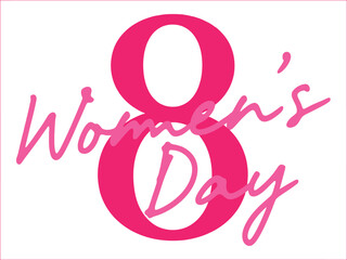 Obraz premium International Women's Day Pink Typography Design