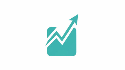 Teal Graph Icon with Rising Arrow.