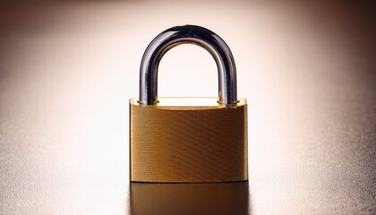 Fototapeta premium metal padlock resting on a flat surface in bright light