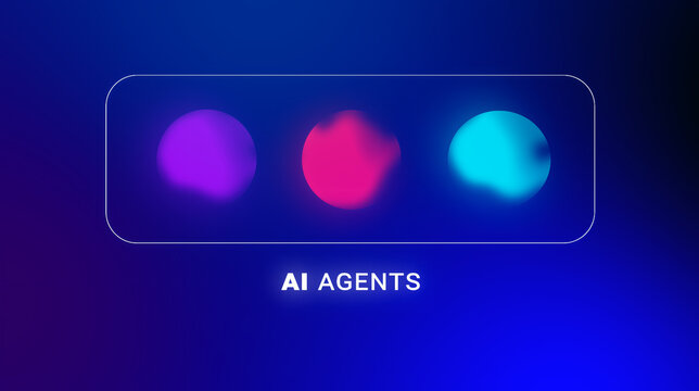  AI Agents Collaboration Concept - Luminous Artificial Intelligence Energy Nodes
