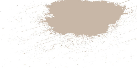 Obraz premium Abstract beige grunge splatter on white background with distressed paint texture and vintage weathered ink stain effect