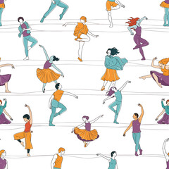 Ballet Dancers in Various Colorful Poses. © Juliya