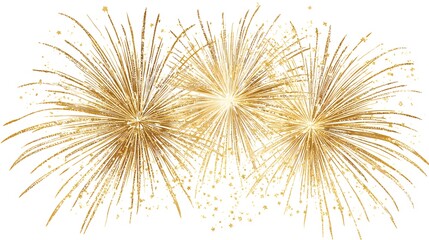 Fototapeta premium Golden Fireworks Exploding in the Night Sky Celebration.