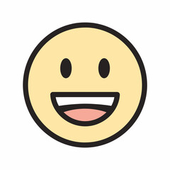 Fototapeta premium Smiling Face Emoji with Happy Expression.