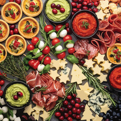Fototapeta premium Assorted Appetizers and Finger Foods Display.