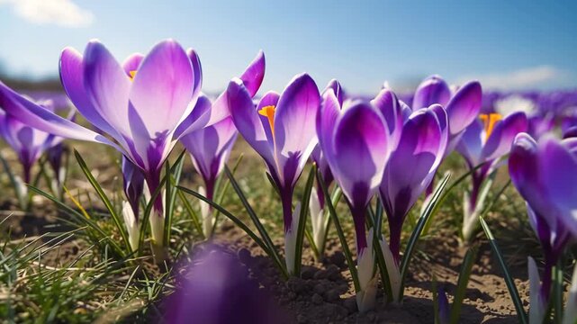 stunning crocuses grow in spring