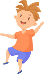 Obraz premium Happy kid with smiling face. Cartoon boy character