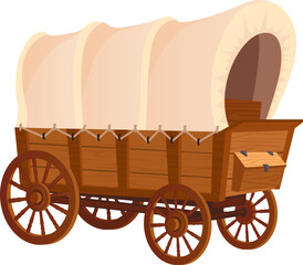Wild west style wagon. Vintage tent carriage