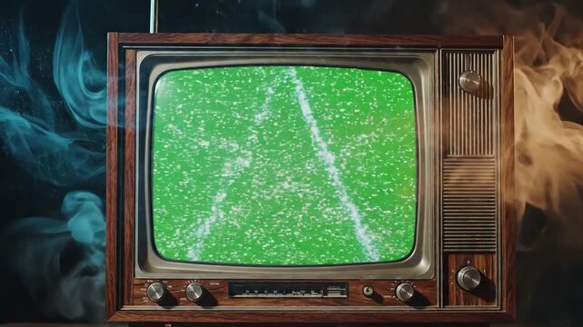 Green Screen vintage tv close up front view you can replace with the footage or picture want lkeyingr effect in after effects check out tutorials on youtube 4k scene 1 distortion, overlay, glitch
