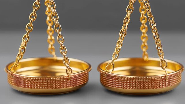 Golden Scales of Justice: A close-up view of golden scales, symbolizing balance, fairness, and the pursuit of truth within the judicial system.