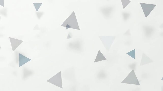 Abstract background with floating triangles in a minimalist style.