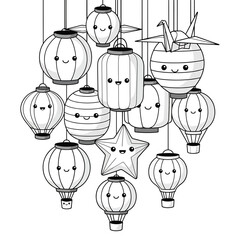 Collection of Cartoon Hot Air Balloons. © Lilik