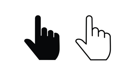 Obraz premium Hand gestures - pointing finger icons Vector