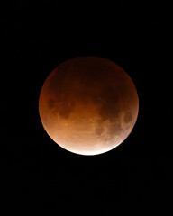 Naklejka premium A dramatic view of the Moon during a total lunar eclipse.