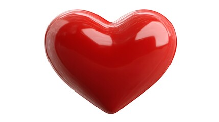 Fototapeta premium Red Heart Isolated on White Background, Symbol of Love and Romance.
