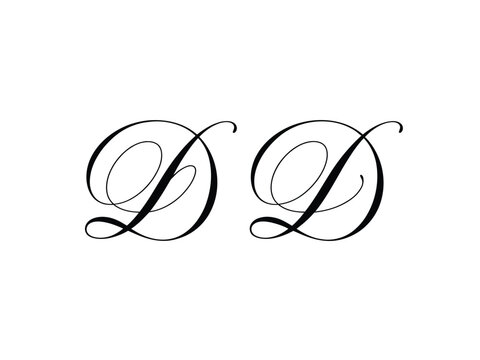 Elegant black calligraphy letter D