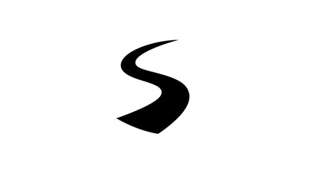 Fototapeta premium Black Letter S Typography Design.