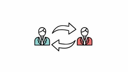 Fototapeta premium Two businessmen in communication exchange.