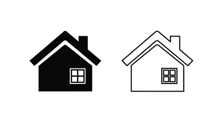 Fototapeta premium Minimalist house icons comparison Vector