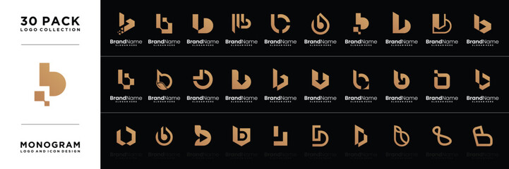 Luxury letter B icon vector logo design collection. © GoRise