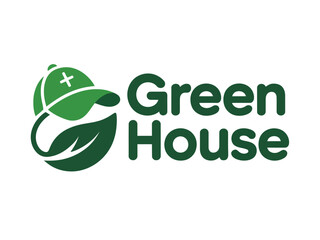 Green House logo with leaf and cap