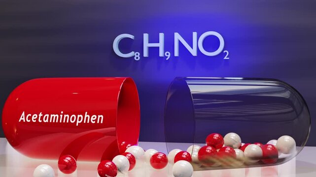 Acetaminophen Capsule (w/Chemical Formula)