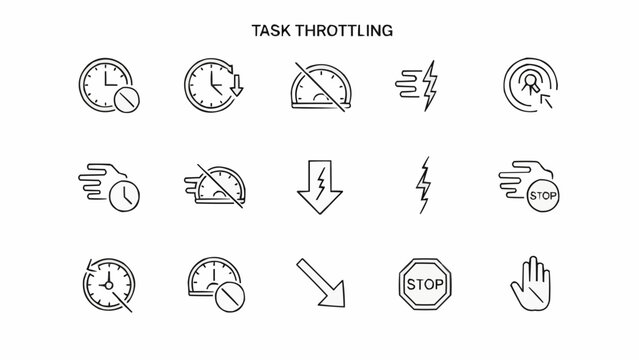 Task throttling icons and symbols.