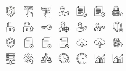 Technology icons for business communication.