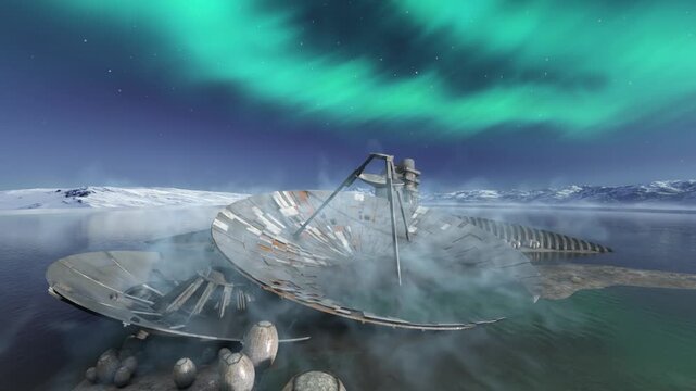 パラボラアンテナ　3DCGレンダリング