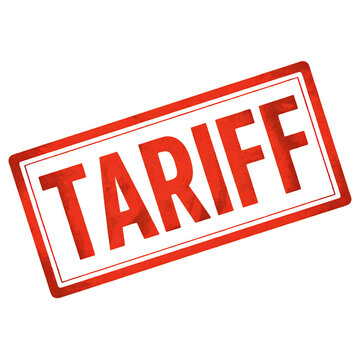 Red tariff stamp isolated on a transparent background