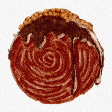 chocholate cake slice illustration