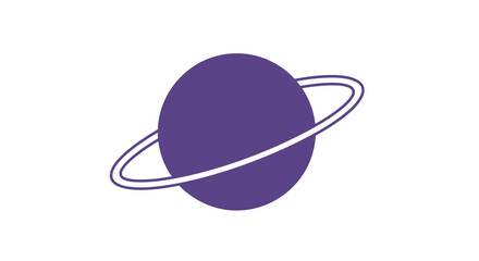 A simplistic illustration of a purple planet with a single orbiting ring © RaufinIslam