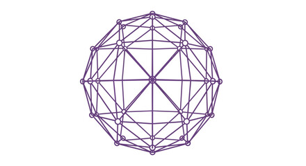A purple geodesic dome structure with interconnected nodes and lines © RaufinIslam