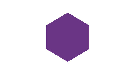 A dark purple hexagon centered on a plain white background