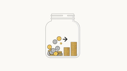 Coins in a glass jar. © Erwin Cahyo