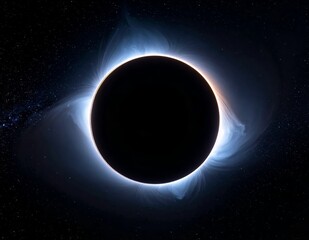 Obraz premium Stunning Total Solar Eclipse with Bright Corona and Dark Sky.
