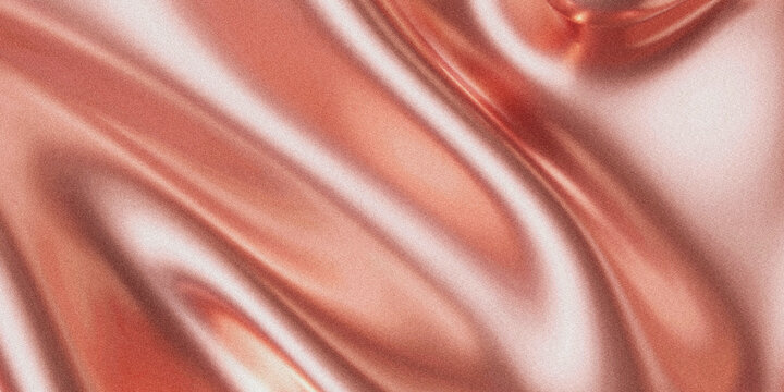 Close up of shimmering flowing copper colored fabric with soft dramatic folds