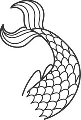 Fototapeta premium Magic fish tail. Mermaid symbol. Fantasy drawing