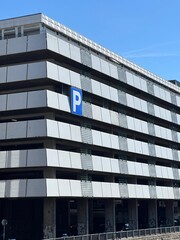 Naklejka premium A letter P on a building exterior