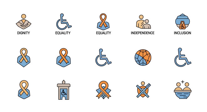 Diversity and Inclusion Awareness Icons.