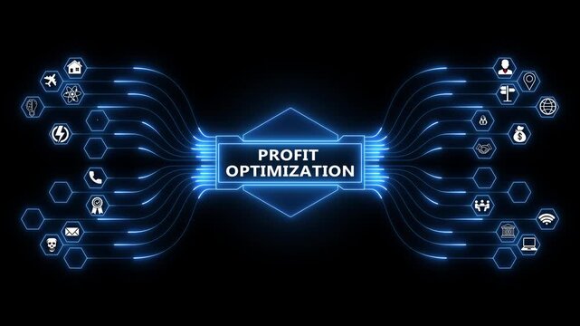 Enterprise finance dashboard powered by Profit Optimization analytics interface with secure performance monitoring and digital strategy technology 4K animation video