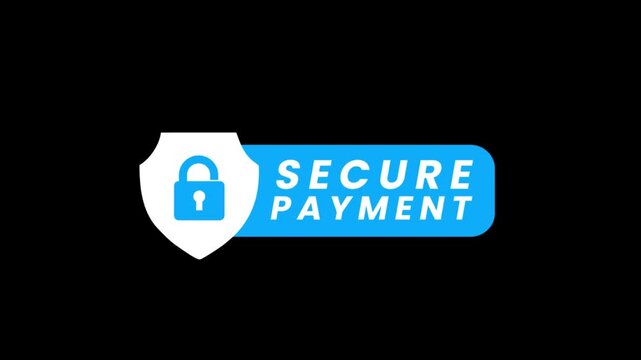 Secure Payment Shield with Lock Icon Animation &ndash; Safe Online Transaction Security Badge