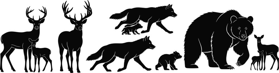 Keywords: caregiving, parenting, silhouettes, adults, children, guidance, play, support, nurture, vector, icon, black, family, education, interaction, parental support, adult child, caregiving silhoue © Fuad Creatives 