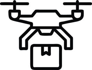 Futuristic Quadcopter Drone Carrying a Package Signifying Automated Global Delivery Networks