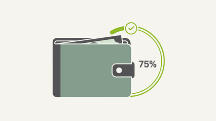 Green wallet with cash inside. © Mojah