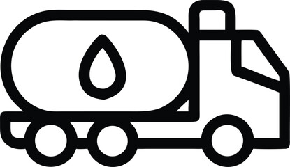 Obraz premium Large Industrial Tanker Truck with Fuel Drop Symbol for Heavy Liquid Transport
