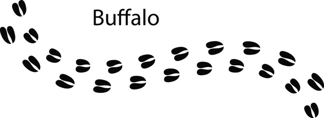 Buffalo Hoof Print Silhouette Vector &ndash; Bison Animal Footprint Track Icon EPS